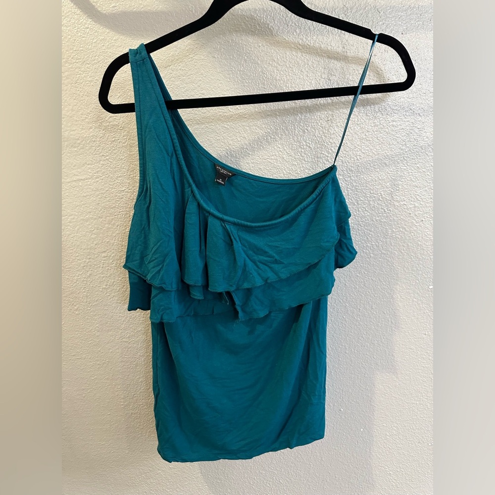 3 for $10. Ann Taylor Teal One Shoulder Top